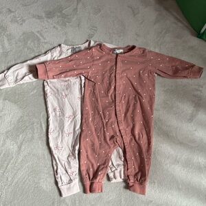 H&M Pink Bows and Dots Kids Footie PJ Set